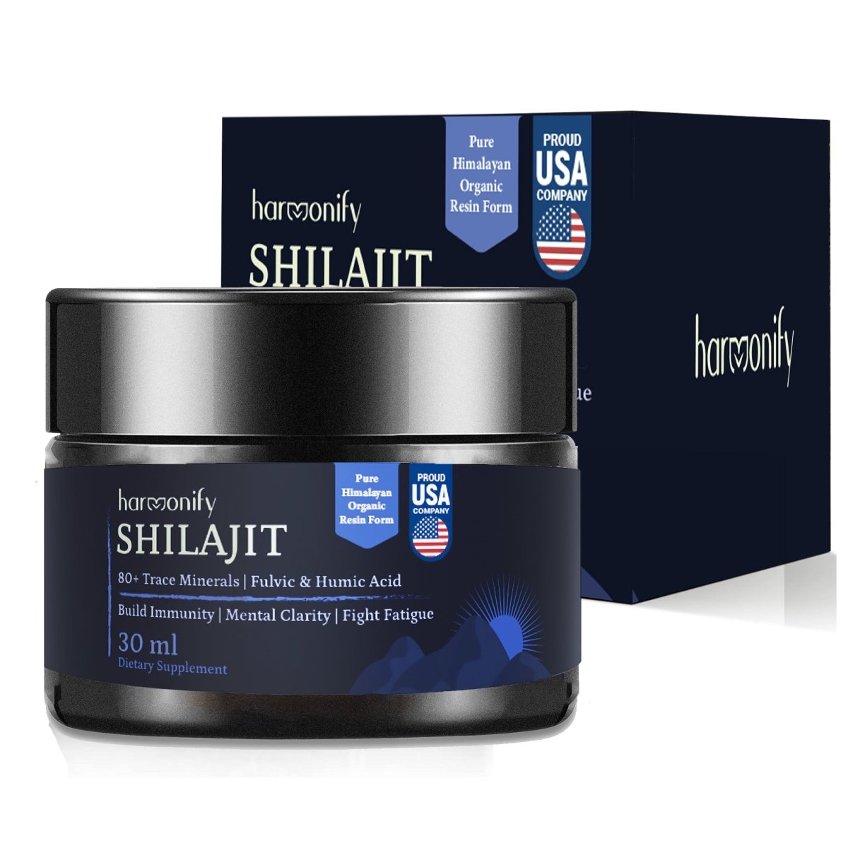 HARMONIFY Pure Himalayan Shilajit Resin with Fulvic Acid & 80+ Trace Minerals Complex, 1 Oz - HARMONIFY - HARMONIFY Pure Himalayan Shilajit Resin with Fulvic Acid & 80+ Trace Minerals Complex, 1 Oz - HARMONIFY - Supplement - 