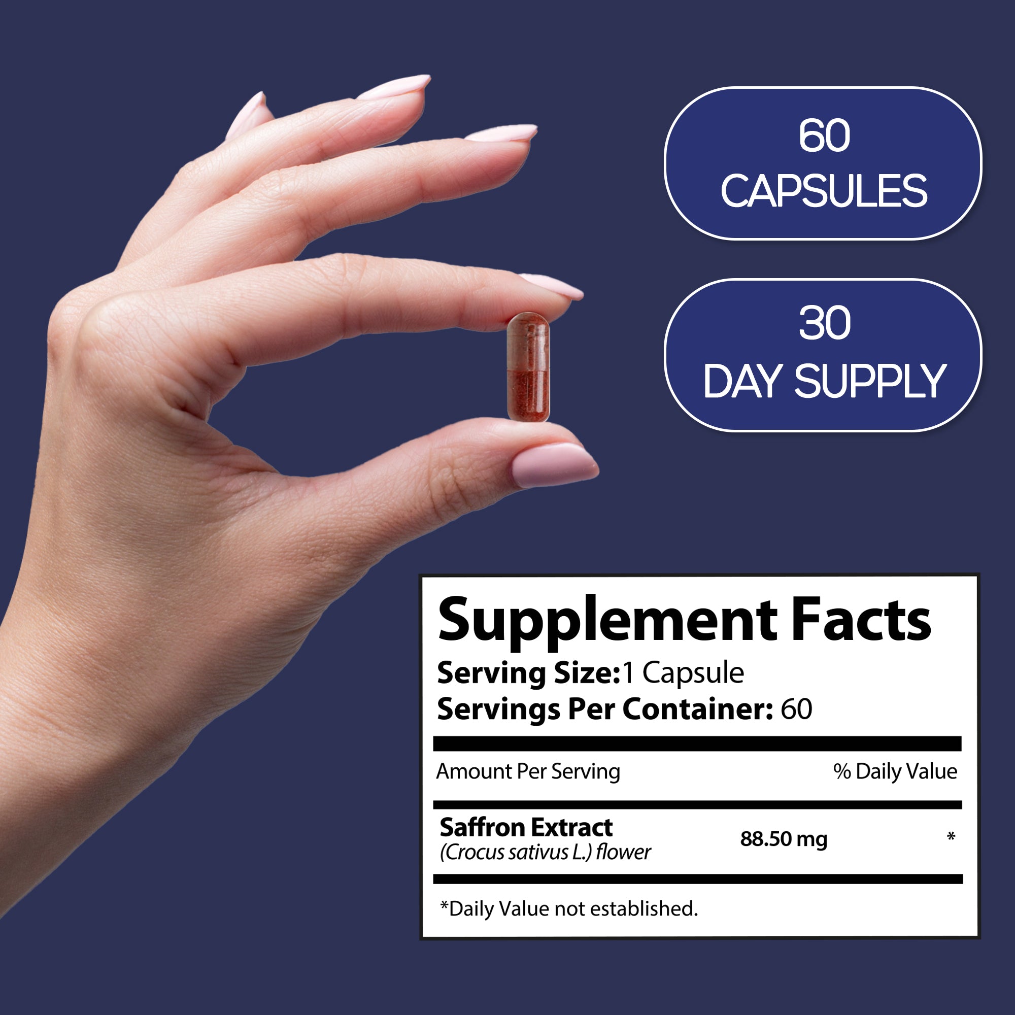 HARMONIFY Saffron Extract 88.5mg – Mood, Eye & Appetite Support – 60 Capsules | Natural Saffron Supplement from Crocus Sativus L. | Non-GMO, Vegan-Friendly, Made in USA