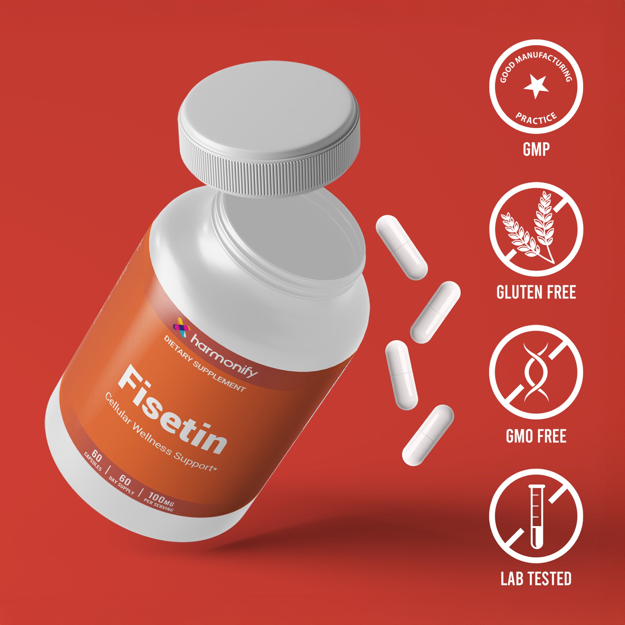 Harmonify Fisetin 100mg per Serving – 60 Capsules (Copy)