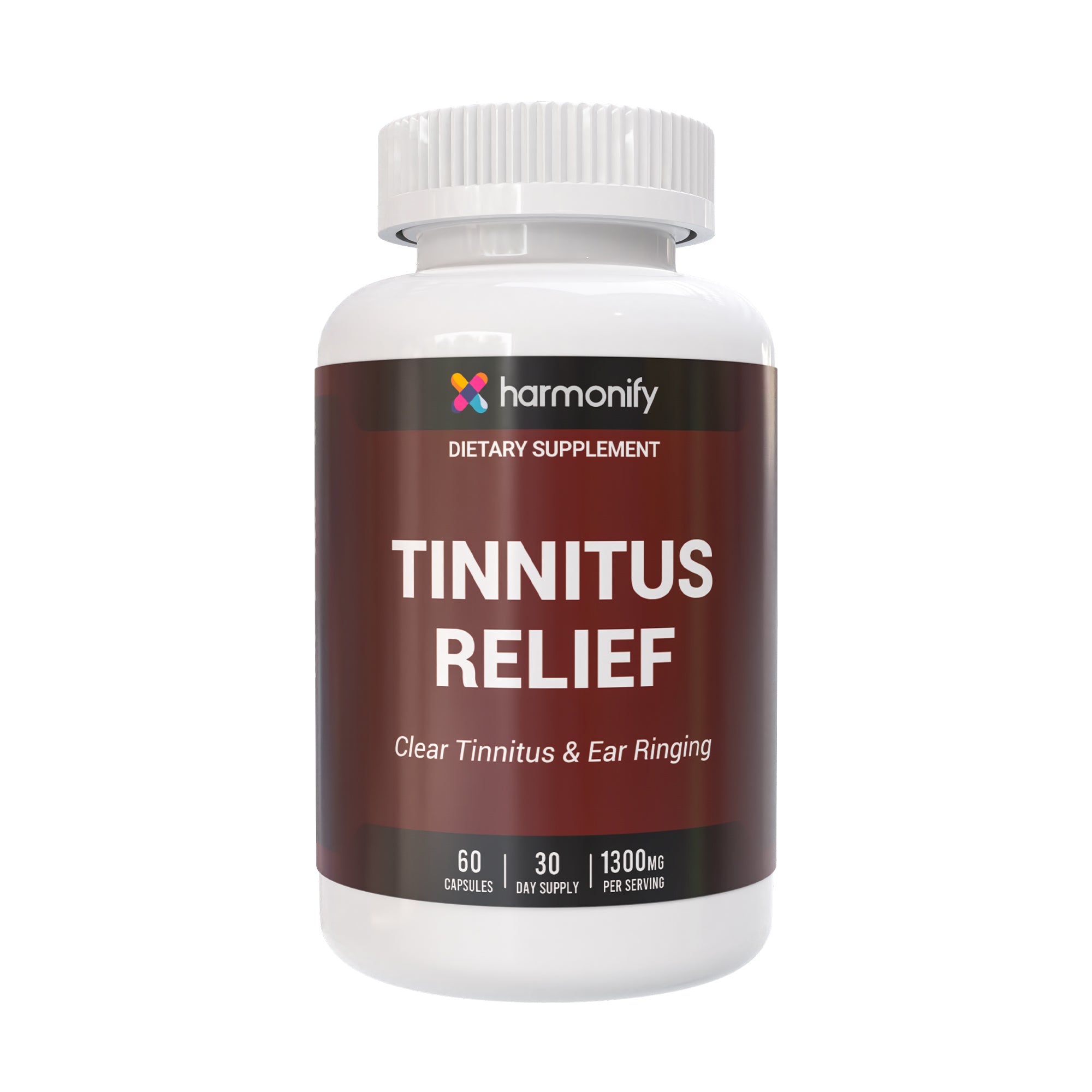 HARMONIFY Tinnitus Relief for Ear Health Support Capsules – Daily Formula with Vitamins & Nutrients – 60 Capsules – 30 Day Supply