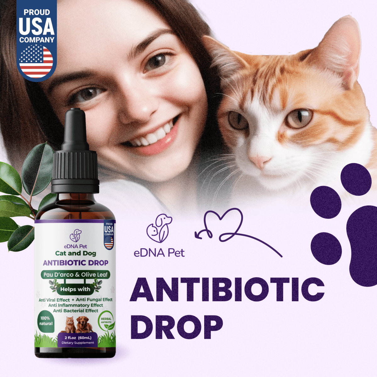 Antibiotic for Dogs & Cats | Dog & Cat Health Supplies Drops | Herbal Remedy with Cranberry, Respiratory & Cold Drop | 2 Fl.Oz - HARMONIFY - Antibiotic for Dogs & Cats | Dog & Cat Health Supplies Drops | Herbal Remedy with Cranberry, Respiratory & Cold Drop | 2 Fl.Oz - HARMONIFY - Pet Supplement - 
