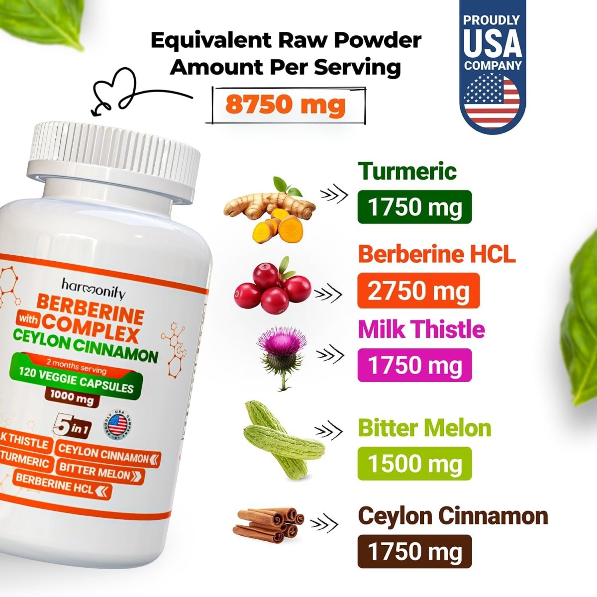 HARMONIFY Berberine with Ceylon Cinnamon, Turmeric, Milk Thistle and Bitter Melon | 1000 mg - HARMONIFY - HARMONIFY Berberine with Ceylon Cinnamon, Turmeric, Milk Thistle and Bitter Melon | 1000 mg - HARMONIFY - HARMONIFY Berberine with Ceylon Cinnamon, Turmeric, Milk Thistle and Bitter Melon | 1000 mg - HARMONIFY - HARMONIFY Berberine with Ceylon Cinnamon, Turmeric, Milk Thistle and Bitter Melon | 1000 mg - HARMONIFY - Supplement - HARMONIFY - Supplement - HARMONIFY - Supplement - 