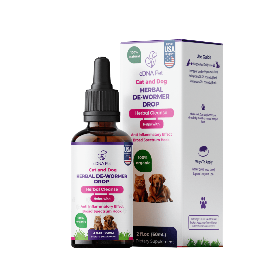 Dewormer Extract Drops for Dogs and Cats, Herbal Supplement by eDNA Pet for Cats & Dogs, 2 Fl. Oz - HARMONIFY - Dewormer Extract Drops for Dogs and Cats, Herbal Supplement by eDNA Pet for Cats & Dogs, 2 Fl. Oz - HARMONIFY - Pet Supplement - 