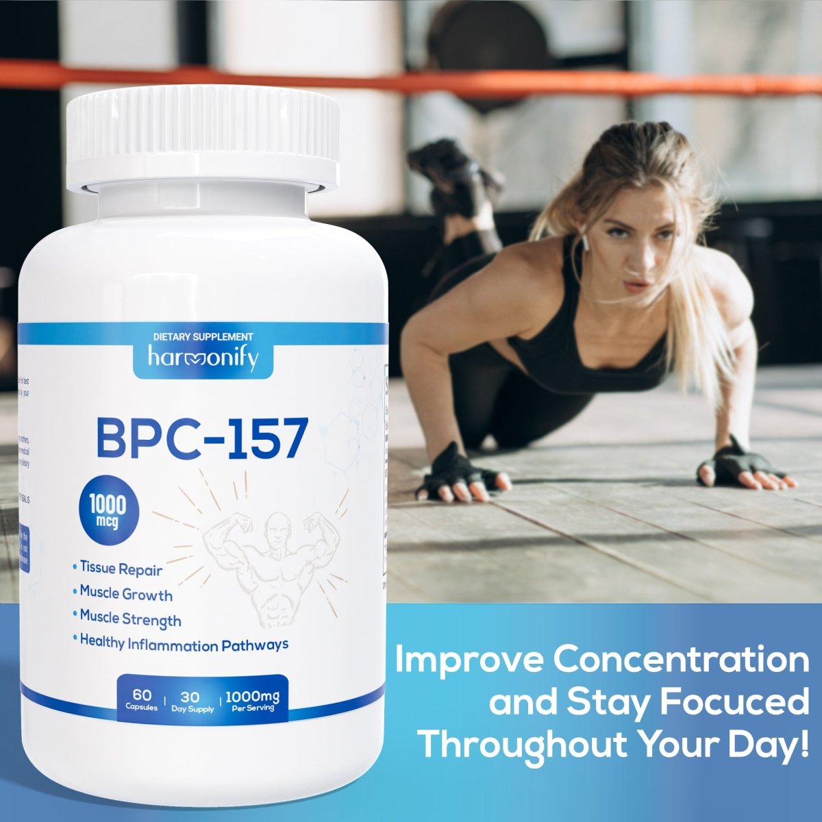BPC 157 Peptide Capsules, High Potency BPC - 157, New Protective Compound for Muscle & Workout Recovery for Faster Recovery & Gut Healing, Gluten Free Supplement, 60 Capsules - HARMONIFY - BPC 157 Peptide Capsules, High Potency BPC - 157, New Protective Compound for Muscle & Workout Recovery for Faster Recovery & Gut Healing, Gluten Free Supplement, 60 Capsules - HARMONIFY - BPC 157 Peptide Capsules, High Potency BPC - 157, New Protective Compound for Muscle & Workout Recovery for Faster Recover