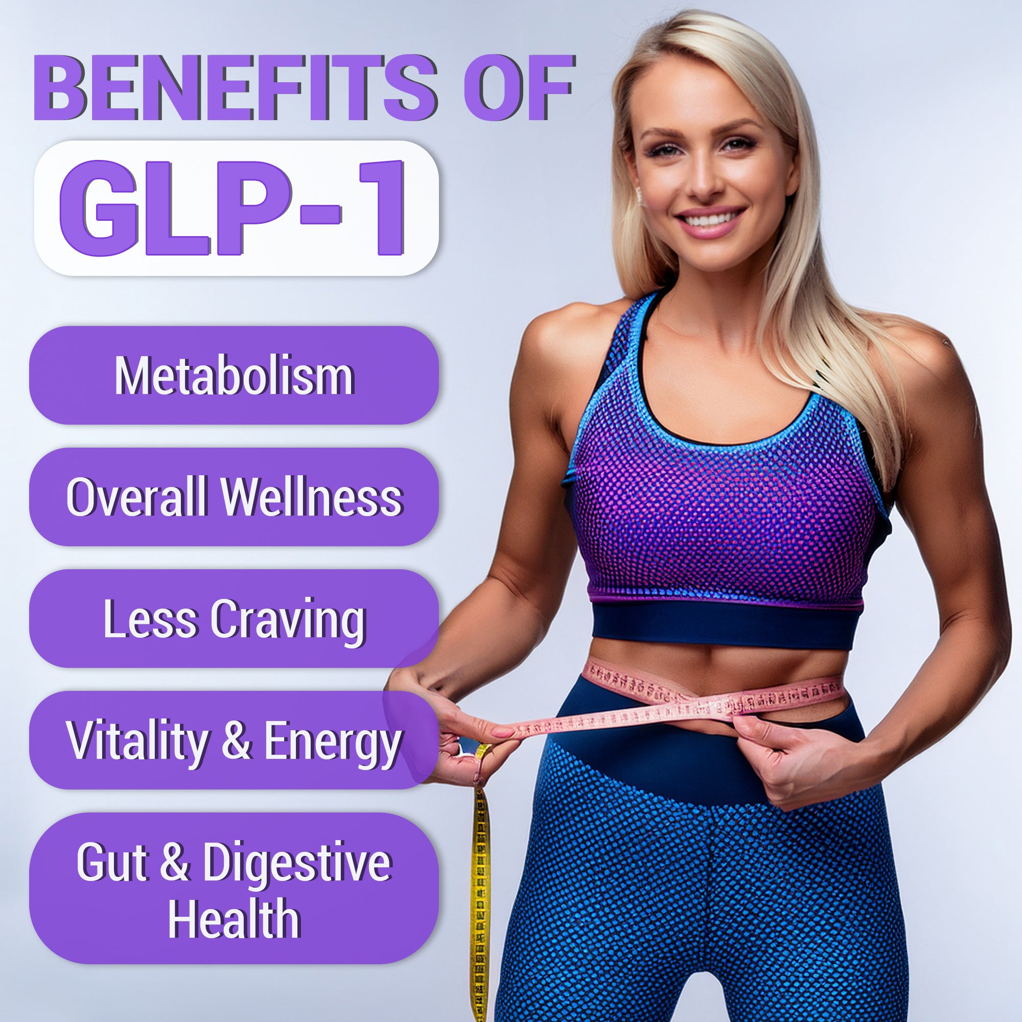 GLP1 Support Supplement Chromium, Green Tea Extract, Synbiotics, Licorice Root Supplement, 1300 mg Gentle Formula, 1 Month Supply Wellness