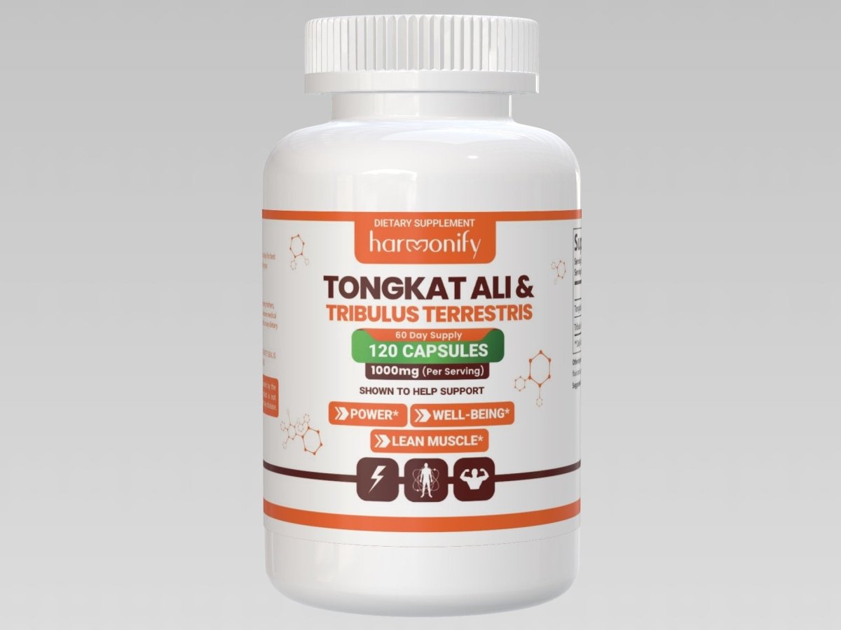 HARMONIFY Tongkat Ali for Men, Tribulus Terrestris Fruit Extract 120 Capsules, 1000 mg - HARMONIFY - HARMONIFY Tongkat Ali for Men, Tribulus Terrestris Fruit Extract 120 Capsules, 1000 mg - HARMONIFY - HARMONIFY Tongkat Ali for Men, Tribulus Terrestris Fruit Extract 120 Capsules, 1000 mg - HARMONIFY - Supplement - 024 - HRF - TonkatAliSupplement - HARMONIFY - Supplement - 850056258661