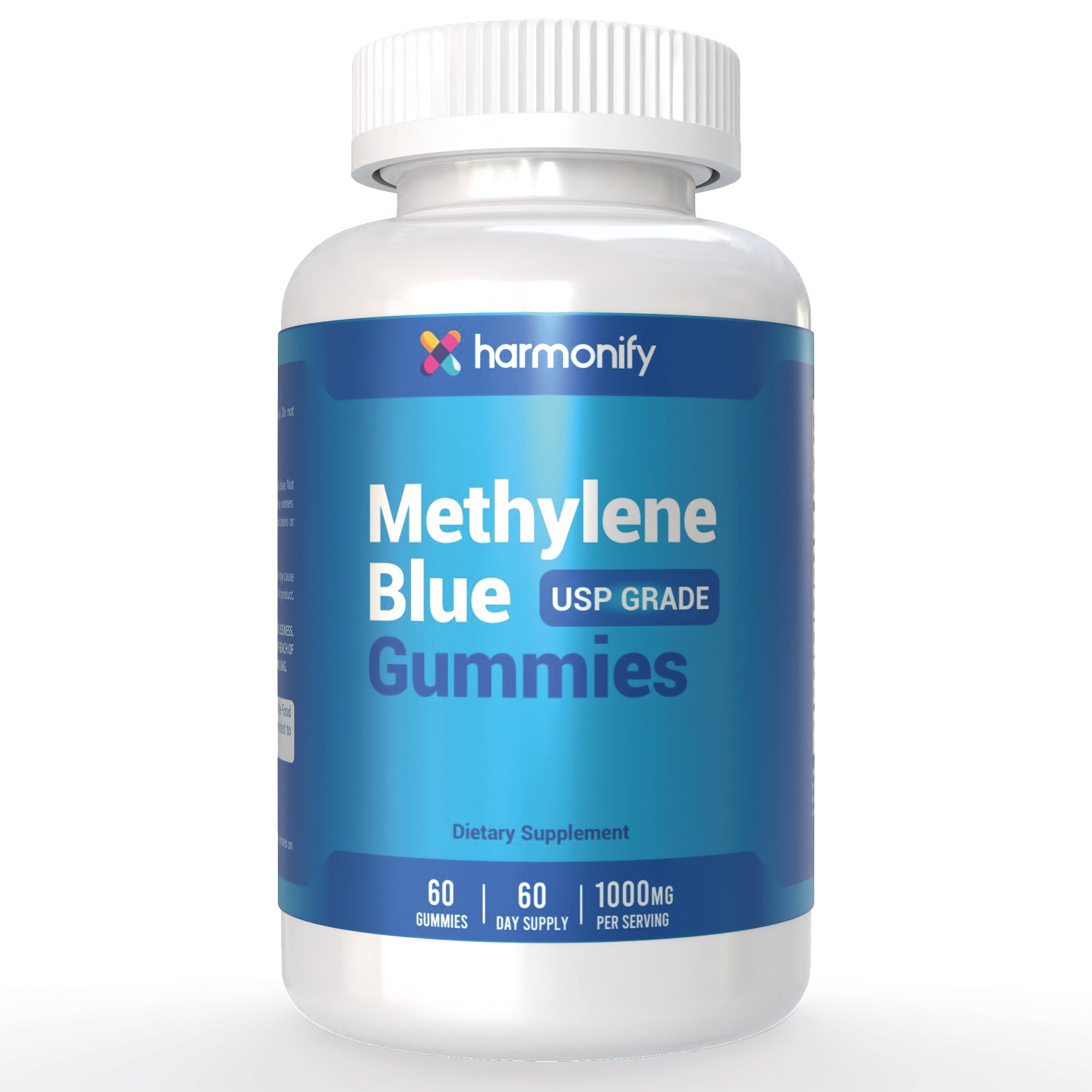 Methylene Blue Gummies 1000 mg – USP Grade  | Brain & Mitochondrial Support | 60 Days Supply