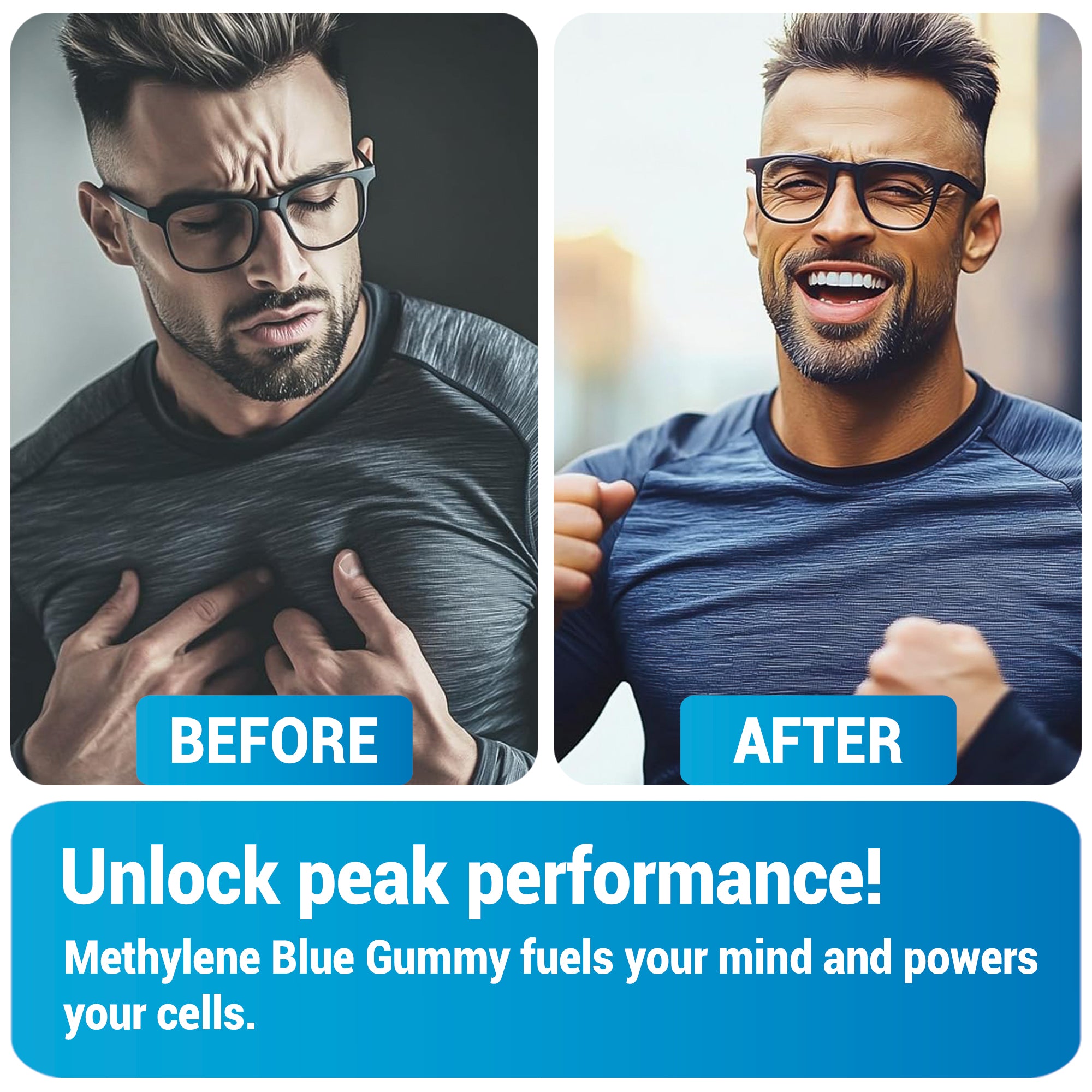 Methylene Blue Gummies 1000 mg – USP Grade  | Brain & Mitochondrial Support | 60 Days Supply