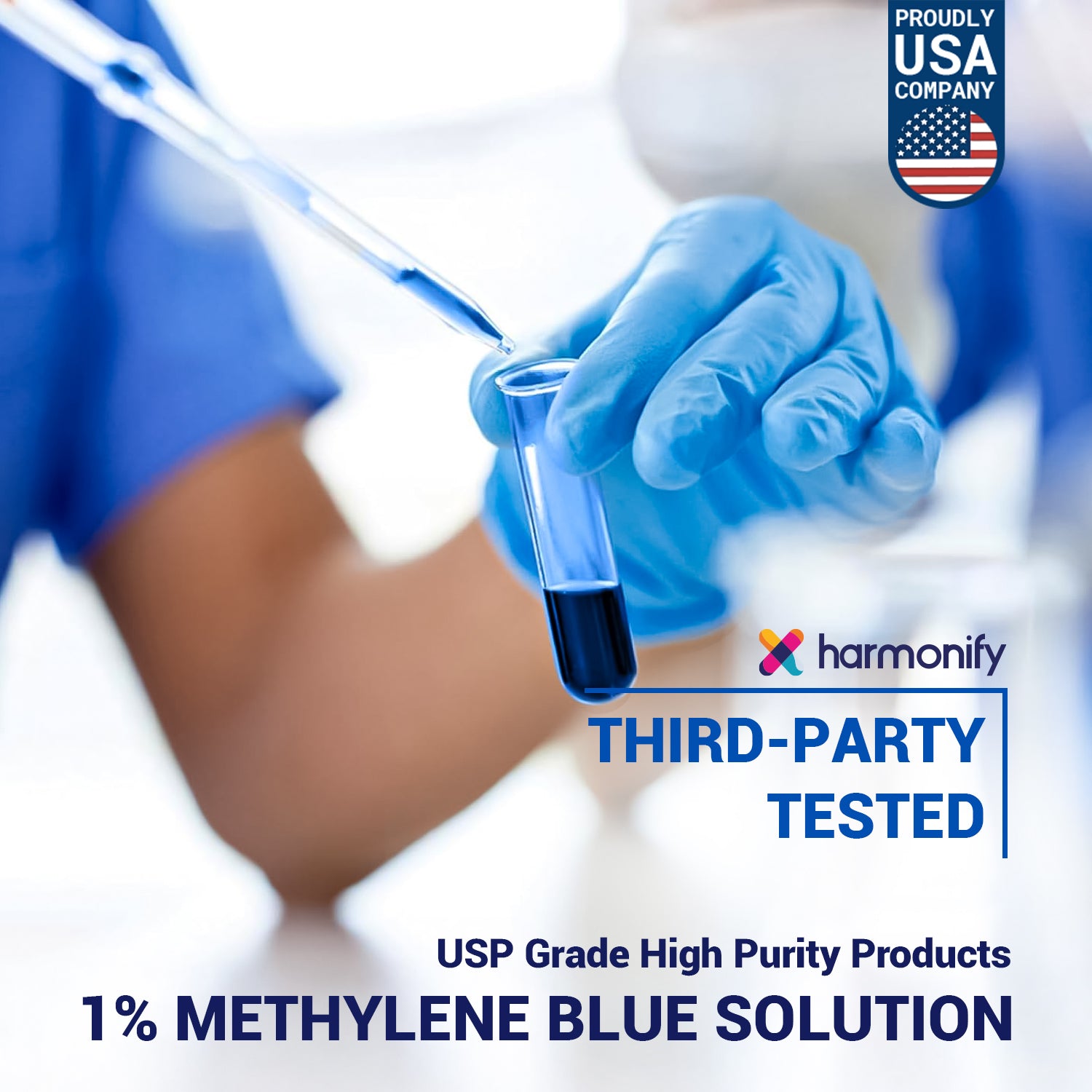 HARMONIFY Methylene Blue 60 ML (2 FL OZ) – Pharmaceutical Grade, 2% USP, Injection-Grade Solution