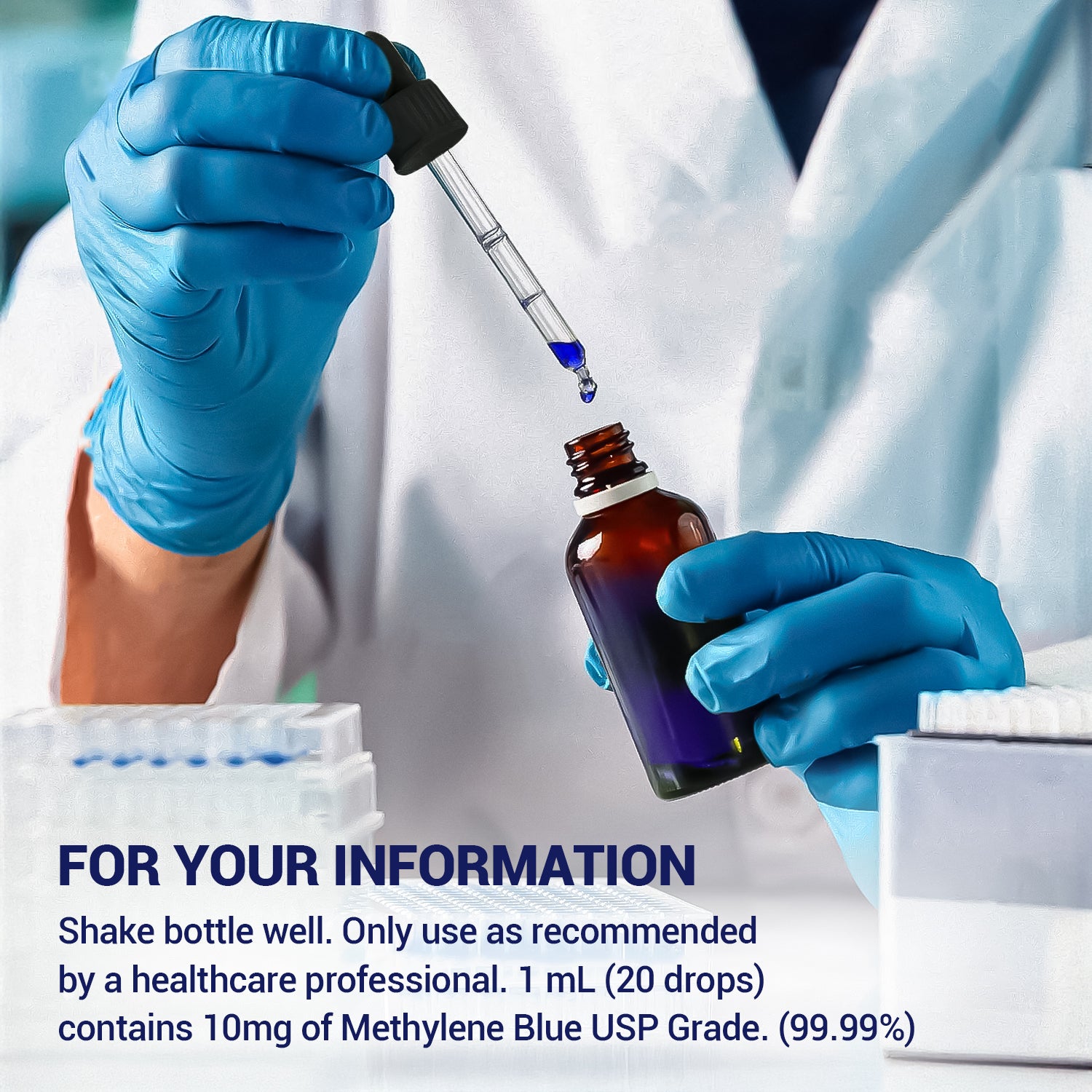 HARMONIFY Methylene Blue 60 ML (2 FL OZ) – Pharmaceutical Grade, 2% USP, Injection-Grade Solution