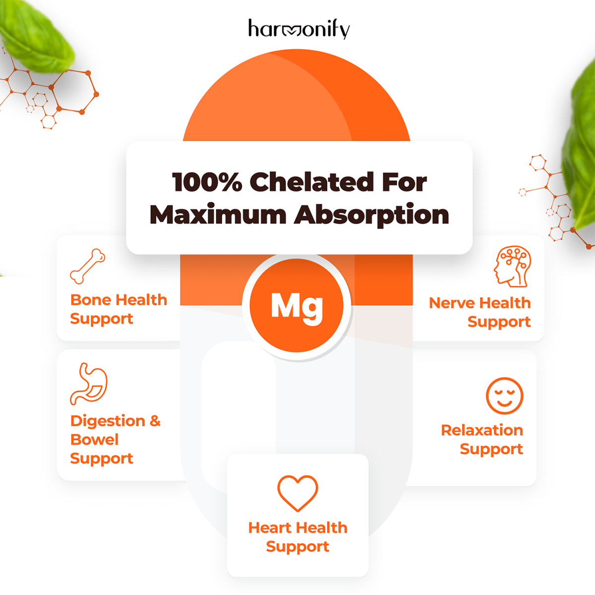 HARMONIFY Magnesium Glycinate, Citrate, Malate, Aspartate, Gluconate 1000 mg & 120 Capsule - HARMONIFY - HARMONIFY Magnesium Glycinate, Citrate, Malate, Aspartate, Gluconate 1000 mg & 120 Capsule - HARMONIFY - HARMONIFY Magnesium Glycinate, Citrate, Malate, Aspartate, Gluconate 1000 mg & 120 Capsule - HARMONIFY - HARMONIFY Magnesium Glycinate, Citrate, Malate, Aspartate, Gluconate 1000 mg & 120 Capsule - 004 - HRF - MagnesiumComplex - HARMONIFY - Supplement - 850056258067 - 004 - HRF - Magnesium