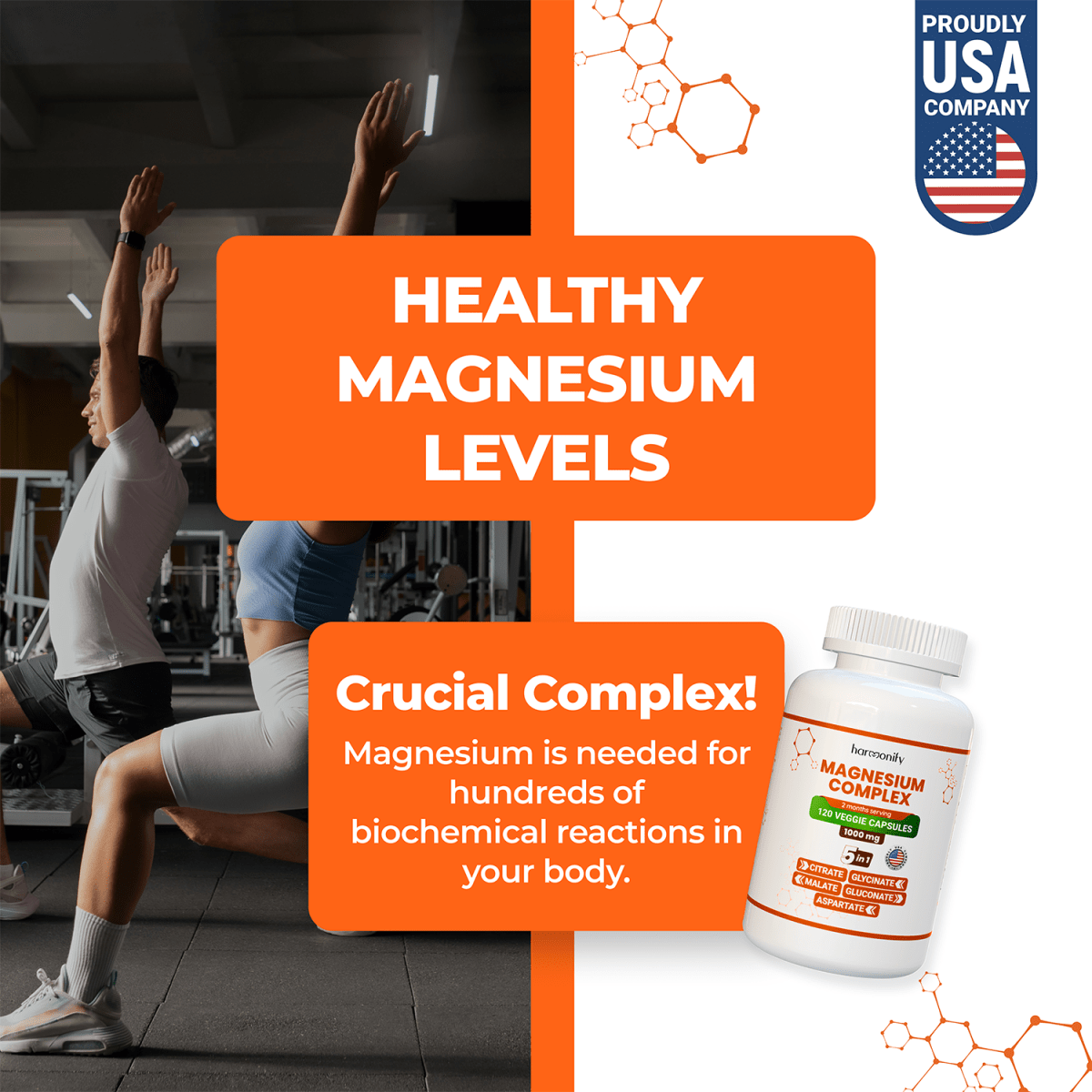 HARMONIFY Magnesium Glycinate, Citrate, Malate, Aspartate, Gluconate 1000 mg & 120 Capsule - HARMONIFY - HARMONIFY Magnesium Glycinate, Citrate, Malate, Aspartate, Gluconate 1000 mg & 120 Capsule - HARMONIFY - HARMONIFY Magnesium Glycinate, Citrate, Malate, Aspartate, Gluconate 1000 mg & 120 Capsule - HARMONIFY - HARMONIFY Magnesium Glycinate, Citrate, Malate, Aspartate, Gluconate 1000 mg & 120 Capsule - 004 - HRF - MagnesiumComplex - HARMONIFY - Supplement - 850056258067 - 004 - HRF - Magnesium