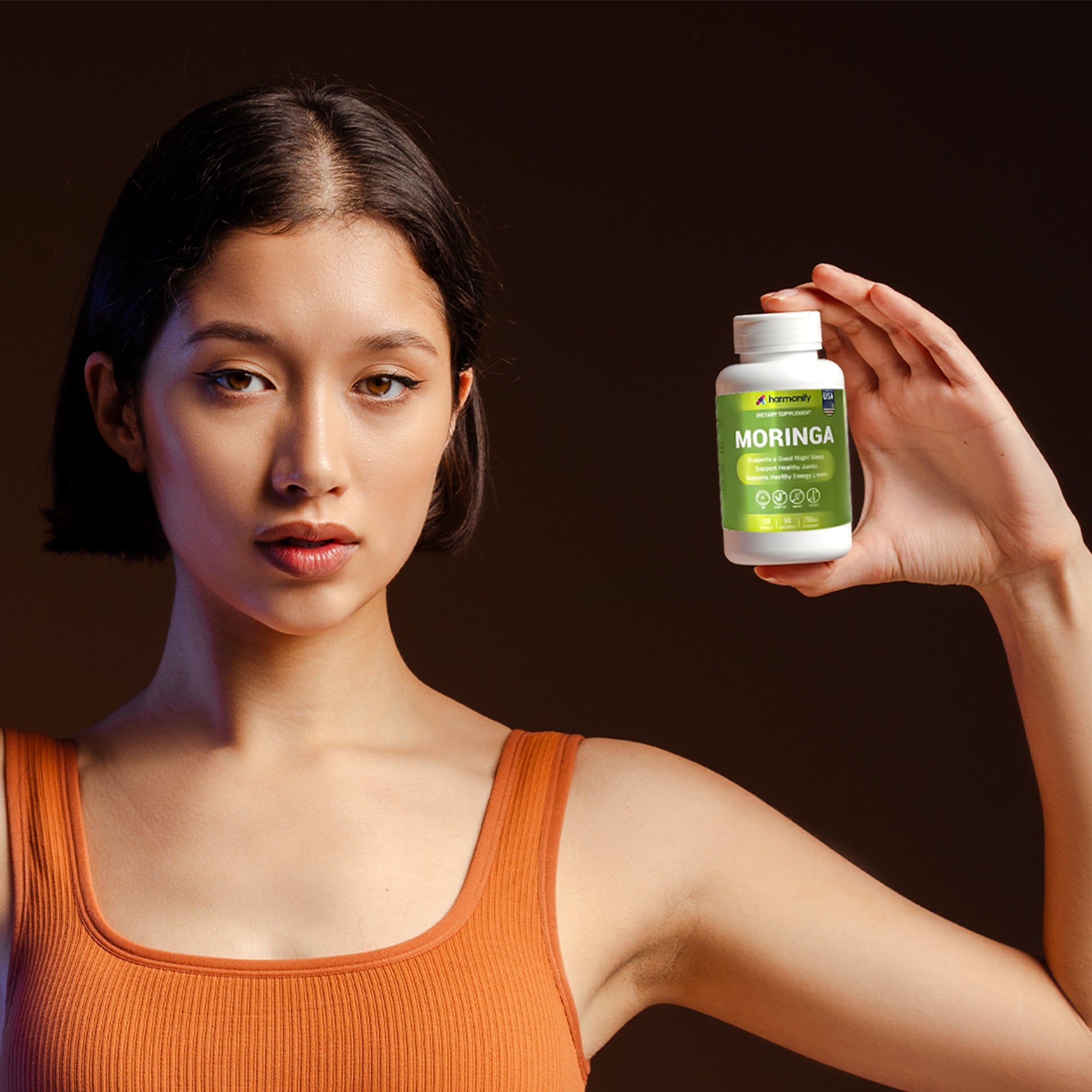 HARMONIFY Moringa Capsules - Pure Moringa Powder - Supports Restful Sleep, Joint Comfort & Healthy Energy Levels - 120 Moringa Capsules - Made in USA, Gluten Free, GMO Free