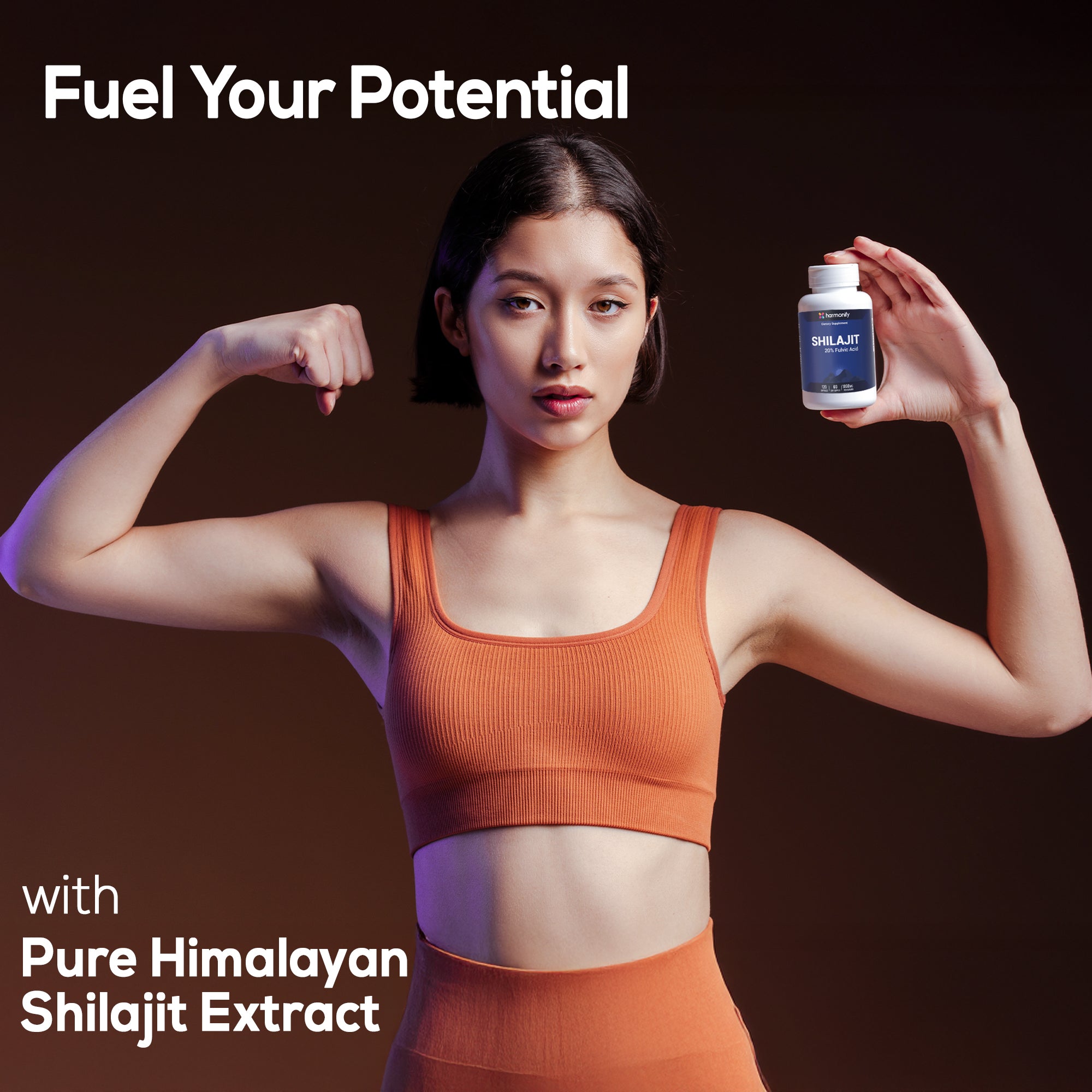 HARMONIFY Shilajit Capsules – 1000mg with 20% Fulvic Acid – 120 Cnt