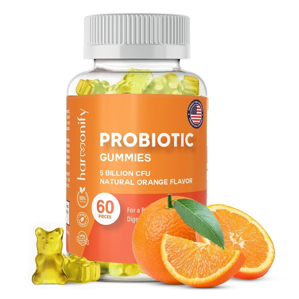 Probiotic Gummy 5 Billion CFU Natural Orange Flavor 1000 mg 60 Count - HARMONIFY - Probiotic Gummy 5 Billion CFU Natural Orange Flavor 1000 mg 60 Count - HARMONIFY - Probiotic Gummy 5 Billion CFU Natural Orange Flavor 1000 mg 60 Count - HARMONIFY - Probiotic Gummy 5 Billion CFU Natural Orange Flavor 1000 mg 60 Count - HARMONIFY - Supplement - HARMONIFY - Supplement - HARMONIFY - Supplement - 