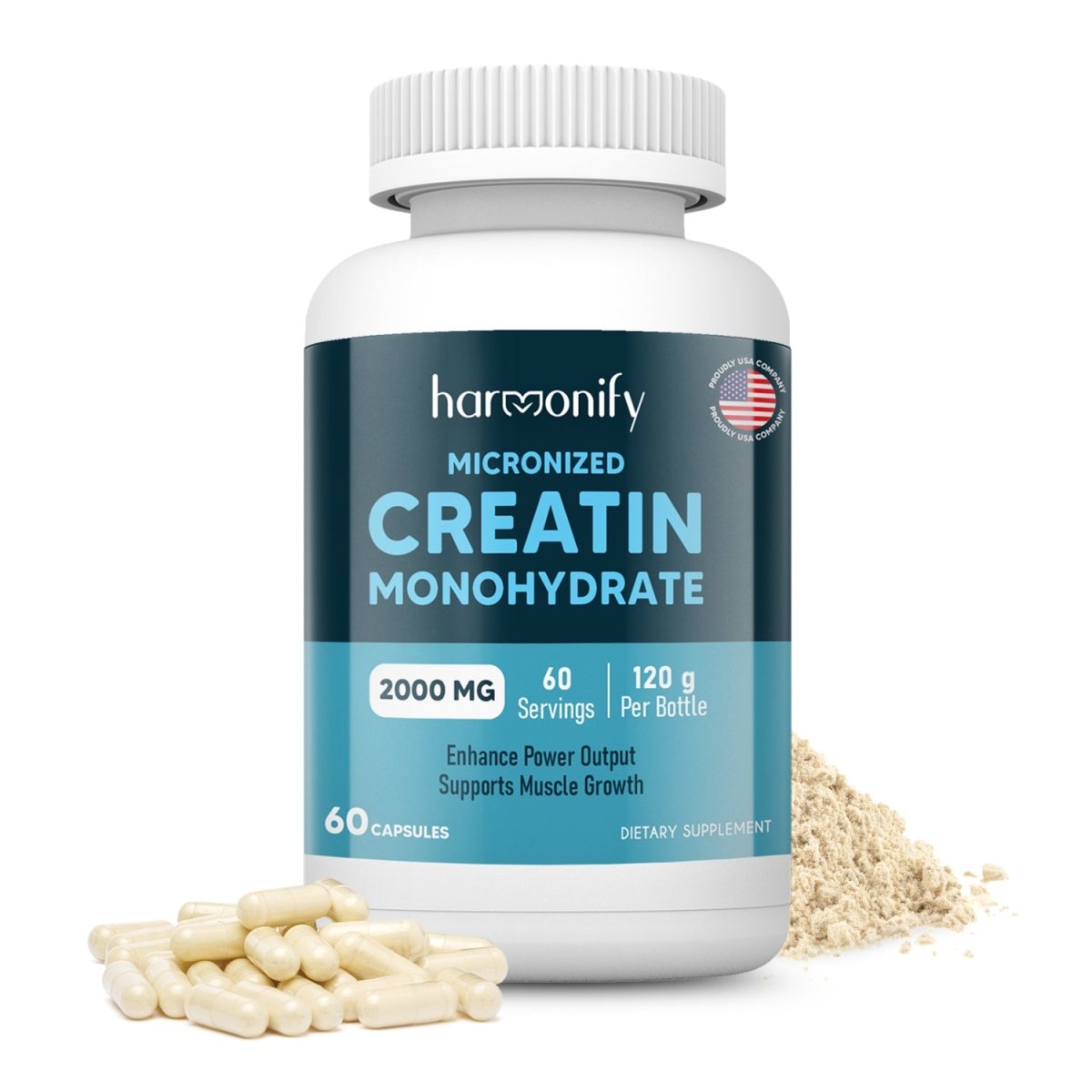 HARMONIFY Creatine Monohydrate, Amino Acid Powder 2000 mg - HARMONIFY - HARMONIFY Creatine Monohydrate, Amino Acid Powder 2000 mg - HARMONIFY - HARMONIFY Creatine Monohydrate, Amino Acid Powder 2000 mg - 012 - HRF - CreatineMonohdyrateCapsule - HARMONIFY - Supplement - 850056258319 - 012 - HRF - CreatineMonohdyrateCapsule - HARMONIFY - Supplement - 850056258319