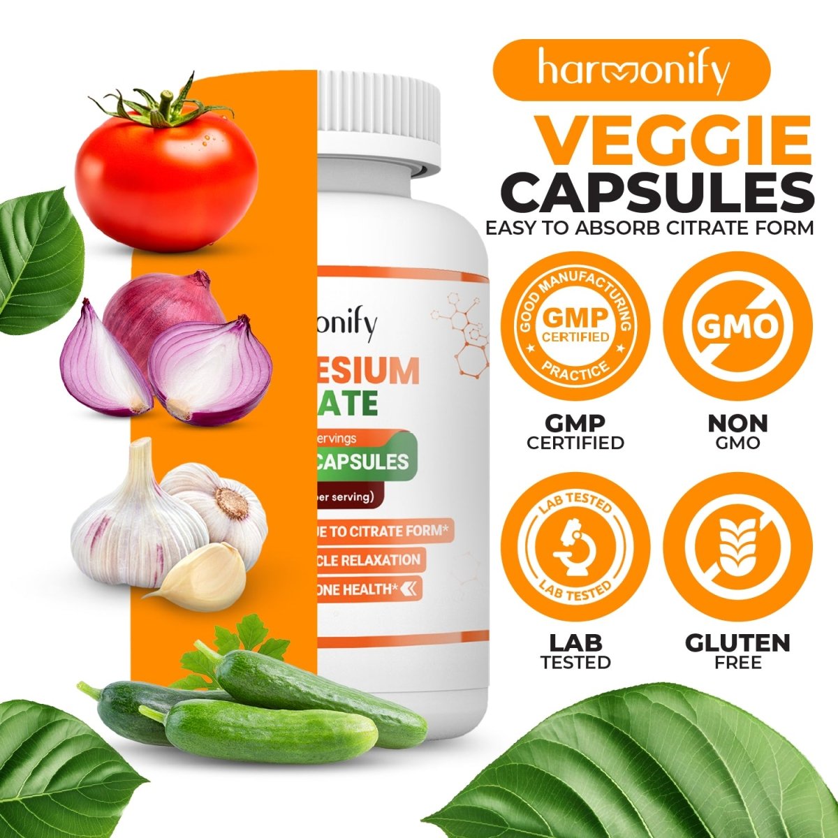 HARMONIFY Magnesium Citrate Supplement 800 mg per Serving, 60 Vegetarian Capsules - HARMONIFY - HARMONIFY Magnesium Citrate Supplement 800 mg per Serving, 60 Vegetarian Capsules - HARMONIFY - HARMONIFY Magnesium Citrate Supplement 800 mg per Serving, 60 Vegetarian Capsules - HARMONIFY - HARMONIFY Magnesium Citrate Supplement 800 mg per Serving, 60 Vegetarian Capsules - HARMONIFY - Supplement - HARMONIFY - Supplement - HARMONIFY - Supplement - 