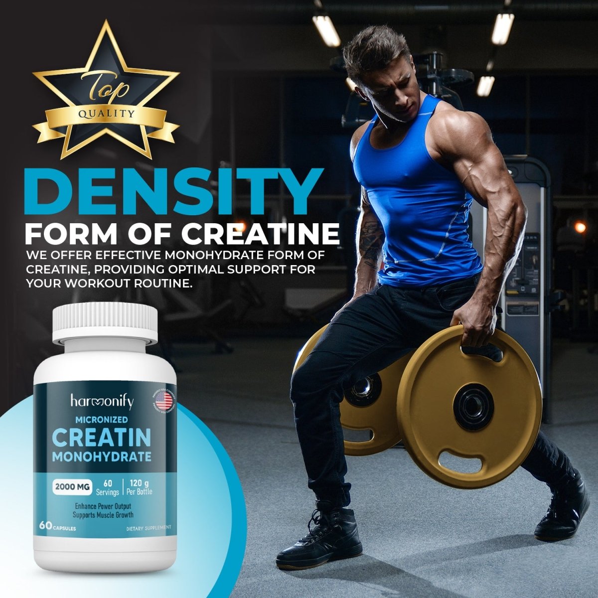 HARMONIFY Creatine Monohydrate, Amino Acid Powder 2000 mg - HARMONIFY - HARMONIFY Creatine Monohydrate, Amino Acid Powder 2000 mg - HARMONIFY - HARMONIFY Creatine Monohydrate, Amino Acid Powder 2000 mg - 012 - HRF - CreatineMonohdyrateCapsule - HARMONIFY - Supplement - 850056258319 - 012 - HRF - CreatineMonohdyrateCapsule - HARMONIFY - Supplement - 850056258319