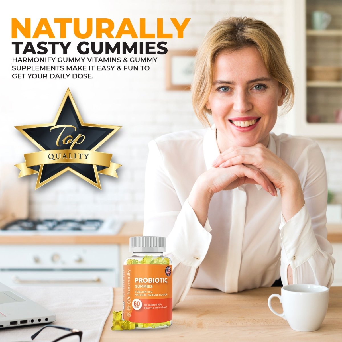 Probiotic Gummy 5 Billion CFU Natural Orange Flavor 1000 mg 60 Count - HARMONIFY - Probiotic Gummy 5 Billion CFU Natural Orange Flavor 1000 mg 60 Count - HARMONIFY - Probiotic Gummy 5 Billion CFU Natural Orange Flavor 1000 mg 60 Count - HARMONIFY - Probiotic Gummy 5 Billion CFU Natural Orange Flavor 1000 mg 60 Count - HARMONIFY - Supplement - HARMONIFY - Supplement - HARMONIFY - Supplement - 