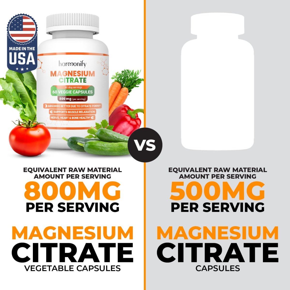 HARMONIFY Magnesium Citrate Supplement 800 mg per Serving, 60 Vegetarian Capsules - HARMONIFY - HARMONIFY Magnesium Citrate Supplement 800 mg per Serving, 60 Vegetarian Capsules - HARMONIFY - HARMONIFY Magnesium Citrate Supplement 800 mg per Serving, 60 Vegetarian Capsules - HARMONIFY - HARMONIFY Magnesium Citrate Supplement 800 mg per Serving, 60 Vegetarian Capsules - HARMONIFY - Supplement - HARMONIFY - Supplement - HARMONIFY - Supplement - 