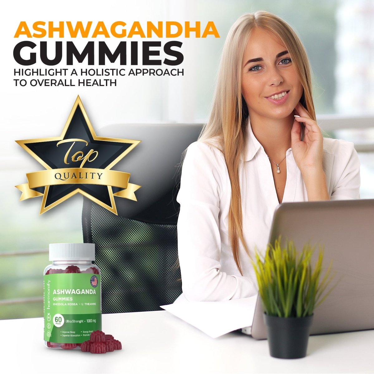 HARMONIFY Ashwagandha & KSM - 66 Gummies with Mixed Rosea and L Theanine, 1000 mg - HARMONIFY - HARMONIFY Ashwagandha & KSM - 66 Gummies with Mixed Rosea and L Theanine, 1000 mg - HARMONIFY - HARMONIFY Ashwagandha & KSM - 66 Gummies with Mixed Rosea and L Theanine, 1000 mg - HARMONIFY - Ashwagandha Gummy Mixed Rosea, Stress Management KSM - 66 with L Theanine, Vegan Plant Based, Non - GMO, Relax and Restore 1000 mg - HARMONIFY - Ashwagandha Gummy Mixed Rosea, Stress Management KSM - 66 with L Th