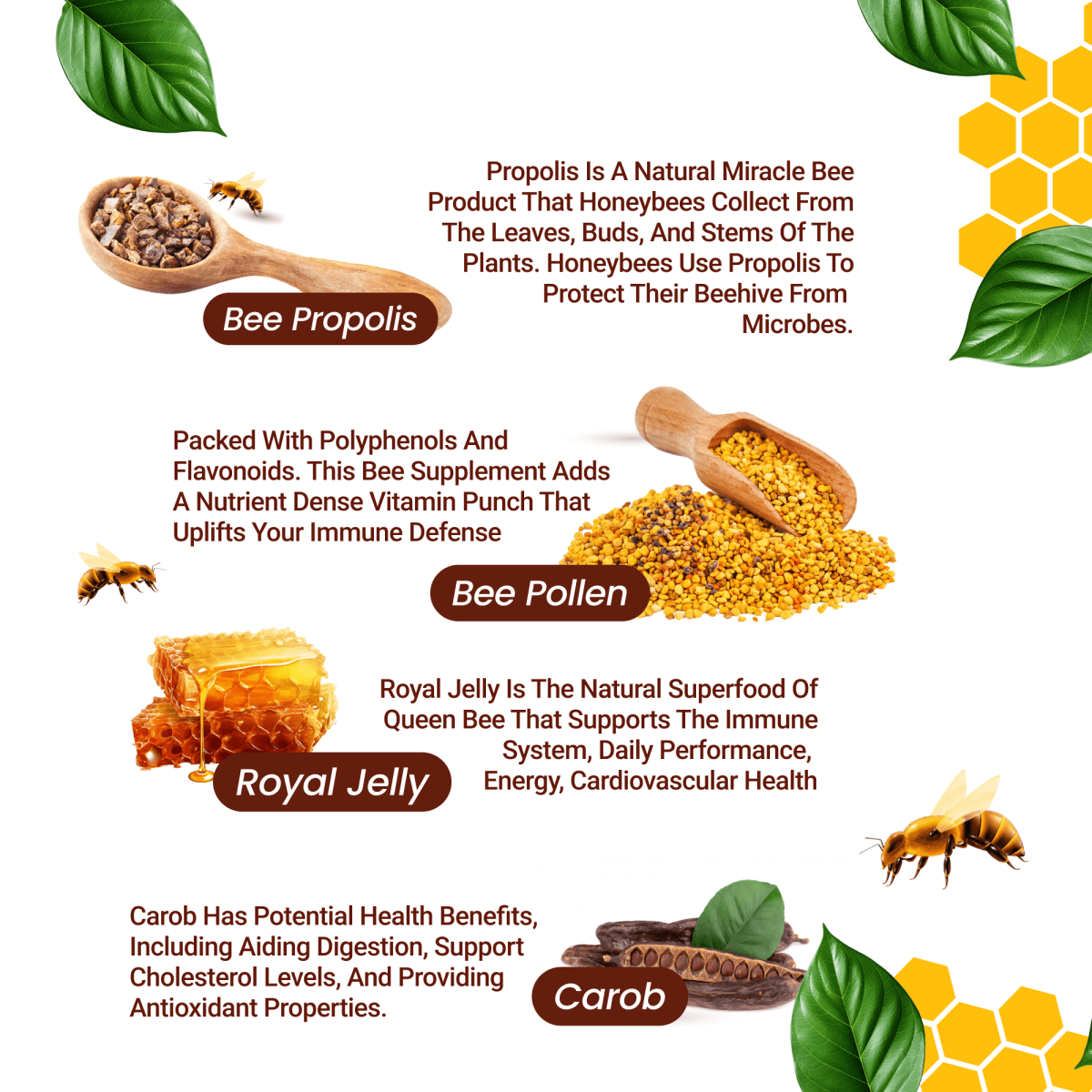 Propolis Extract, Royal Jelly, Organic Bee Pollen, 1000 mg, 100% Natural Superfood, Ultra Pure, Immune Support Supplement, Antioxidants, Keto, Paleo, Gluten - Free, Stocking Stuffers, Gift Ideas - HARMONIFY - Propolis Extract, Royal Jelly, Organic Bee Pollen, 1000 mg, 100% Natural Superfood, Ultra Pure, Immune Support Supplement, Antioxidants, Keto, Paleo, Gluten - Free, Stocking Stuffers, Gift Ideas - HARMONIFY - Supplement - 