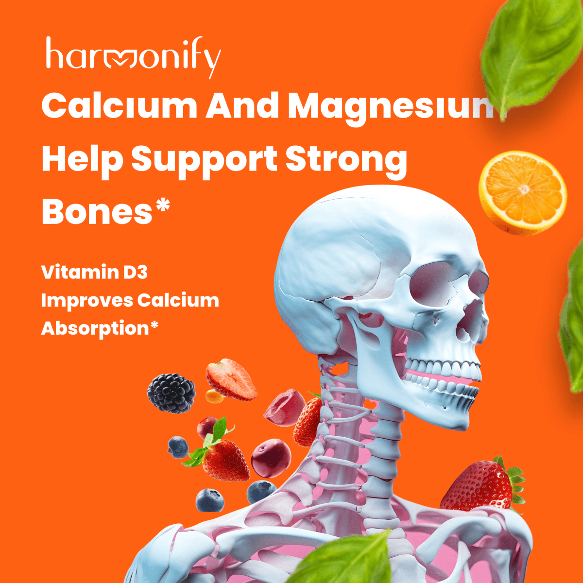 HARMONIFY Magnesium Calcium Zinc with Vitamin D3 & K2 Gummies, 30 Days Serving - HARMONIFY - HARMONIFY Magnesium Calcium Zinc with Vitamin D3 & K2 Gummies, 30 Days Serving - 021 - HRF - Magnesium&Calc&ZincK2D3 - HARMONIFY - Supplement - 850056258630