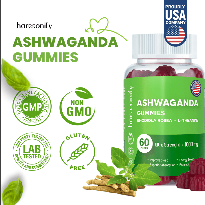 HARMONIFY Ashwagandha & KSM - 66 Gummies with Mixed Rosea and L Theanine, 1000 mg - HARMONIFY - HARMONIFY Ashwagandha & KSM - 66 Gummies with Mixed Rosea and L Theanine, 1000 mg - HARMONIFY - HARMONIFY Ashwagandha & KSM - 66 Gummies with Mixed Rosea and L Theanine, 1000 mg - HARMONIFY - Ashwagandha Gummy Mixed Rosea, Stress Management KSM - 66 with L Theanine, Vegan Plant Based, Non - GMO, Relax and Restore 1000 mg - HARMONIFY - Ashwagandha Gummy Mixed Rosea, Stress Management KSM - 66 with L Th