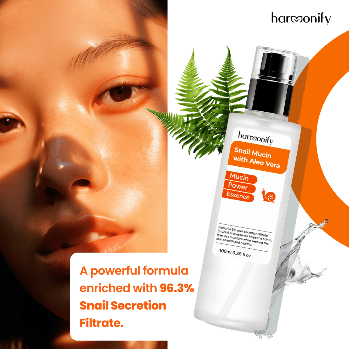 HARMONIFY Snail Mucin Serum, 96,3% Power Repairing Essence 3.38 fl.oz - HARMONIFY - HARMONIFY Snail Mucin Serum, 96,3% Power Repairing Essence 3.38 fl.oz - HARMONIFY - HARMONIFY Snail Mucin Serum, 96,3% Power Repairing Essence 3.38 fl.oz - 069 - HRF - SnailMucin - HARMONIFY - Beauty - 850056258180 - 069 - HRF - SnailMucin - HARMONIFY - Beauty - 850056258180