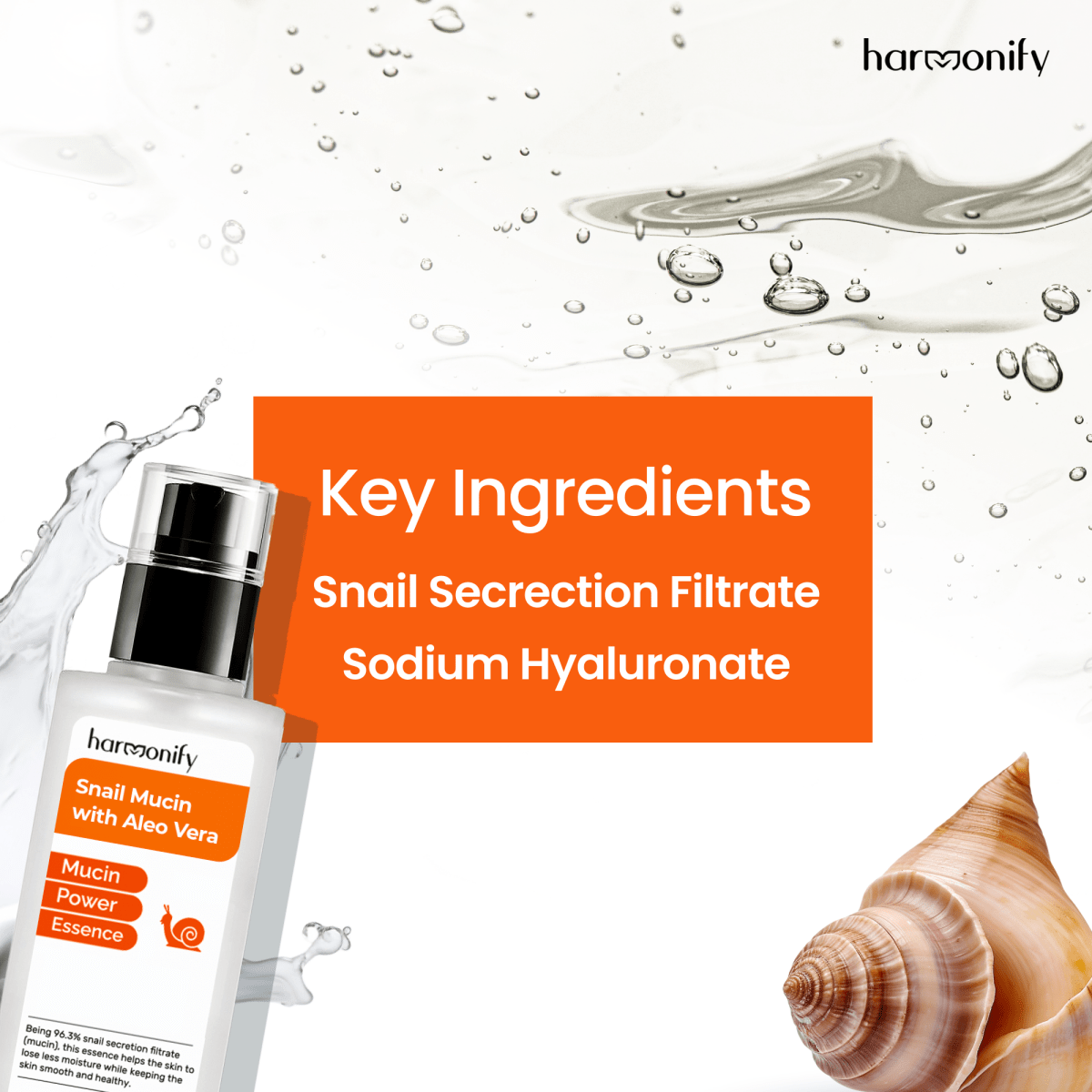 HARMONIFY Snail Mucin Serum, 96,3% Power Repairing Essence 3.38 fl.oz - HARMONIFY - HARMONIFY Snail Mucin Serum, 96,3% Power Repairing Essence 3.38 fl.oz - HARMONIFY - HARMONIFY Snail Mucin Serum, 96,3% Power Repairing Essence 3.38 fl.oz - 069 - HRF - SnailMucin - HARMONIFY - Beauty - 850056258180 - 069 - HRF - SnailMucin - HARMONIFY - Beauty - 850056258180